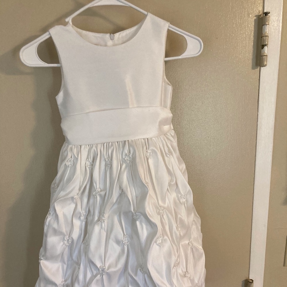 White Flower Girl Dress, Cinderella Brand Size 6